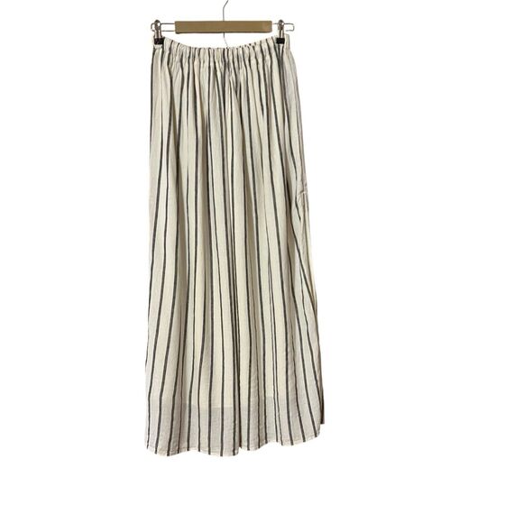 Z Supply Womens Size Small Beige Black Stripe Linen Blend Long Pull On Skirt New - Picture 1 of 4